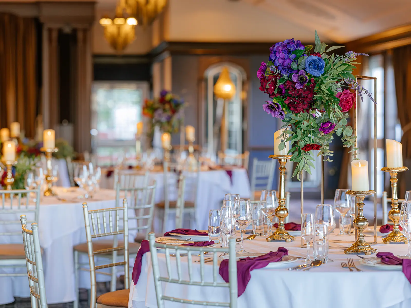 The Ballroom at Cornhill Castle set for a celebration
